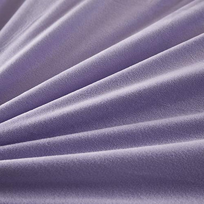 Faux Fur Velvet Fluffy Bedding Duvet Cover Set Down Comforter Quilt Cover with Pillow Shams, Ultra Soft Warm (Lilac, King) - color: Lilac, size: King