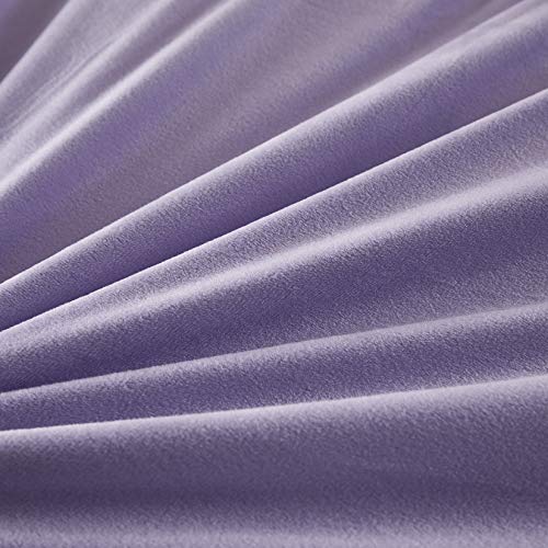 Faux Fur Velvet Fluffy Bedding Duvet Cover Set Down Comforter Quilt Cover with Pillow Shams, Ultra Soft Warm (Lilac, Queen) - color: Lilac, size: Queen