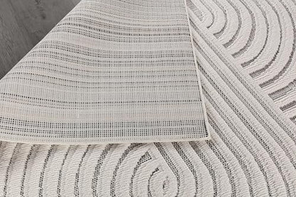 Modern Rug 9x12 Luxury Swirl Curved Large Micro Loop Area Rugs Soft High-Low Pile Stain Resistant Easy to Clean Non-Shedding Durable Living Room Kitchen Indoor Carpet (White) - color: Curved / White, size: 9' x 12' (Rectangular)