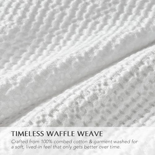 100% Cotton Waffle Coverlet Set, Queen Size, Bright White | Soft Premium Waffle Weave Cotton Bed Blanket, Lightweight Oversized Bedspread, All Season 3-Piece Bedding Set with 2 Shams - color: Bright White, size: Full/Queen (92" X 96")