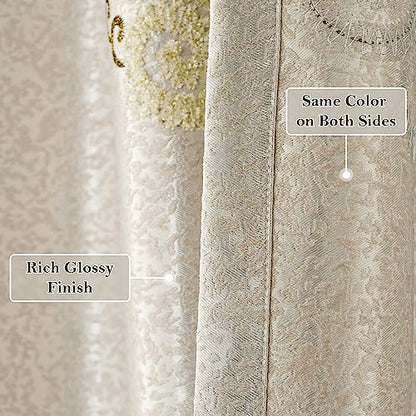 Embroidered Curtains 84 inches Long Grommet Window Treatment Voile Panel Drape for Living Room Kitchen, Two Panels, W54 x L84 inch - color: C1, size: 54"W x 84"L (Pack of 2)