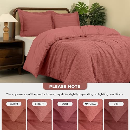 Dreamology Waffle Duvet Cover, Twin Duvet Cover, 100% Cotton Waffle Weave | Duvet Covers with Zipper Closure, Soft Luxury Textured & Breathable Duvet Cover Set,Twin Bedding Set 2 Pieces (Terracotta) - color: Terracotta, size: Twin