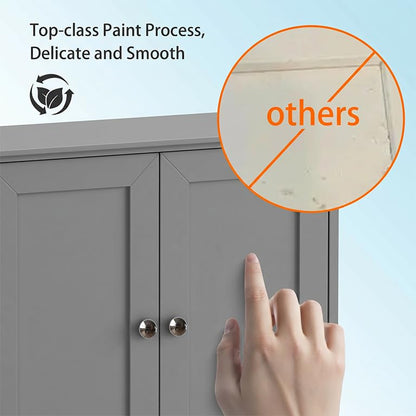 Medicine Cabinet, Over The Toilet Storage Cabinet, 24x30 Inch Wall Mount Bathroom Storage Cabinet with 2 Doors & Adjustable Shelf, Wooden Bathroom Wall Cabinet, Grey - color: Grey