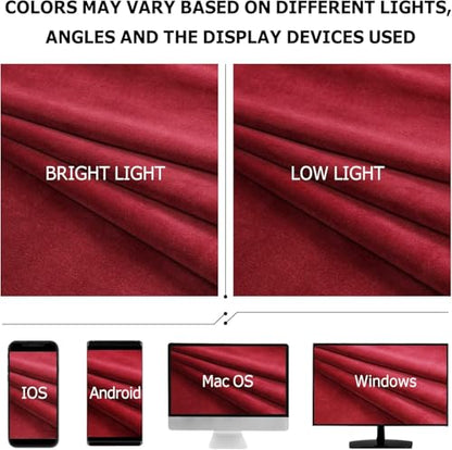 Benedeco Burgundy Red Velvet Blackout Curtains 52x63, Back Tab, 2 Panels | Elegant Room Darkening Thermal Insulated Energy Saving Noise Reducing Velvet Window Drapes for Living Room, Bedroom - color: Backtab-red, size: 52"W x 63"L (Pack of 2)