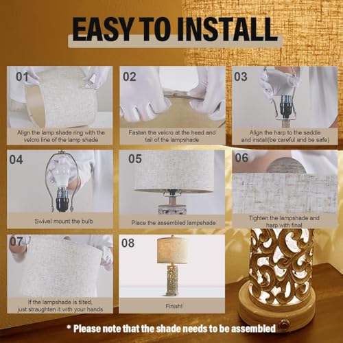 Bedside Table Lamps Set of 2 with USB & Night Light, 22'' Dimmable Touch Lamps for Nightstand, Farmhouse Lamps for Bedroom Living Room Home Offce (Bulb Included) - color: Rustic Grey