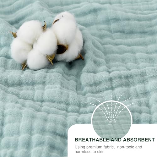 Love's cabin 100% Cotton Muslin Blanket, 6 Layer Lightweight Breathable Gauze Throw Blanket 50 x 60 Inches, Soft All Season Blanket for Couch, Bed, Sofa, Cyan - color: Cyan, size: Throw(50"x60")