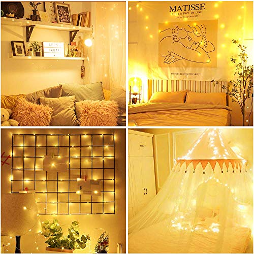 LED String Lights, 99ft 300 LEDs Fairy Lights Plug in, Dimmable Outdoor Tree Lights, UL-Listed Warm White Copper String Lights Remote Control for Room Garden Party Christmas Festival Decor - color: 99FT Warm White with Remote