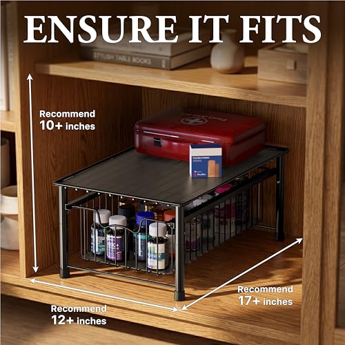 Simple Houseware Stackable Basket Drawer, Black - color: Black, size: 1-tier