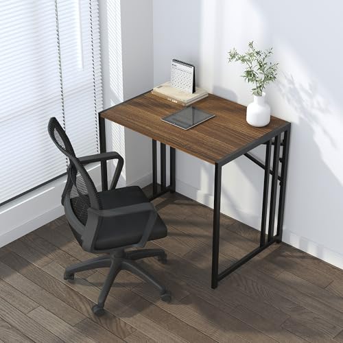 Lutown-Teen Folding Computer Desk 32 inch, Espresso | Writing Gaming Computer Camping Table, No Assembly Required Home Office Desk for Small Spaces - color: Espresso, size: 32 Inch