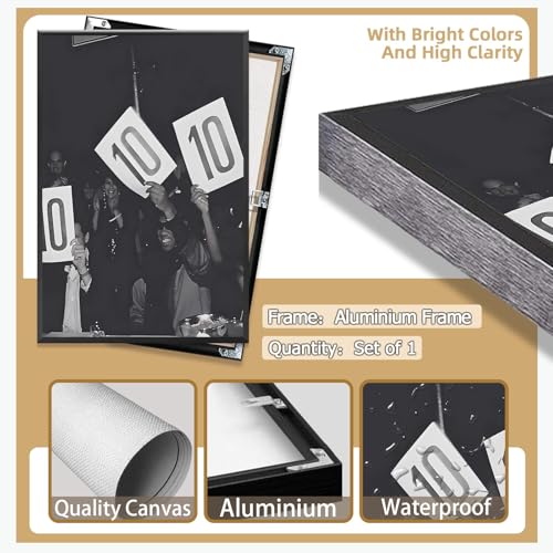 10 Point Scoreboard Poster Vintage Black And White Canvas Wall Art Retro Performance Rating Sheet Motivational Prints Painting For Living Room Bedroom Apartment Wall Decor 12x16in Framed - color: style 02, size: 12"L x 16"W, style: Framed