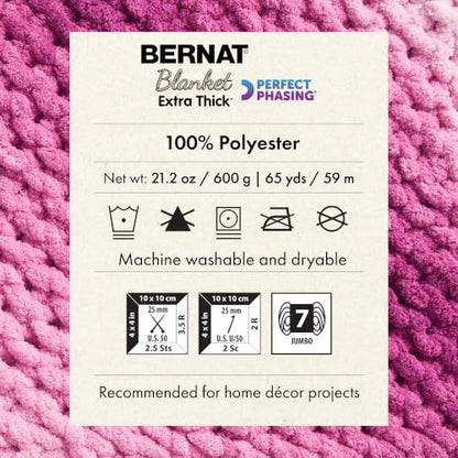 Bernat Blanket Extra Thick Perfect Phasing Chunky Yarn for Hand Knitting, Crocheting, Crafts & Amigurumi - 100% Polyester - #7 Jumbo - 21.2oz/600g - 65 Yards - Deep Navy - color: Deep Navy, size: 1 Pack, style: Extra Thick Perfect Phasing