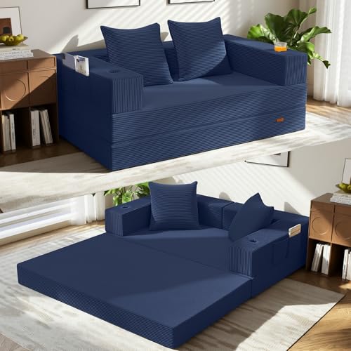 COMAX Futon Sofa Bed, Convertible Sofa Bed, Folding Boneless Couches