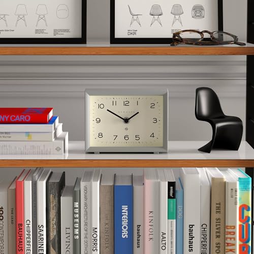 NEWGATE® Henry Desk Clock | Contemporary Rectangular Design | Posh Gray | Easy to Read nunbers | Modern Style for Desk, Table top, Shelf or Bedside - color: Posh Grey