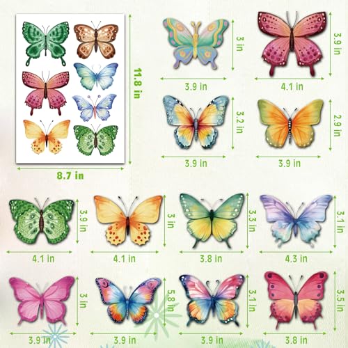 AOWDIAO 62 Large Butterfly Wall Decals - Peel and Stick Vinyl Wall Stickers for Room Decor, Safe for Walls, Repositionable - style: Large Butterfly