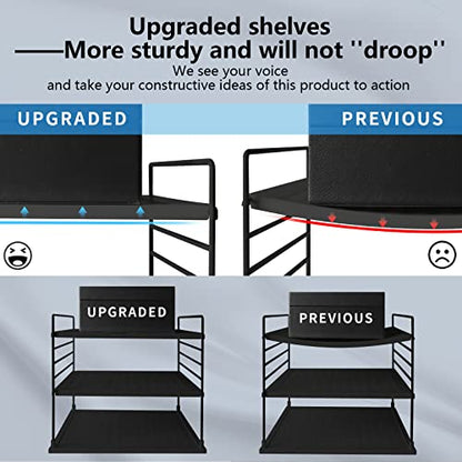Adjustable Pantry Organizers and Storage - Steel Wire & Plastic Saran Wrap Holder, Black, 10.75 in x 12 in x 9.25 in - color: Black&black