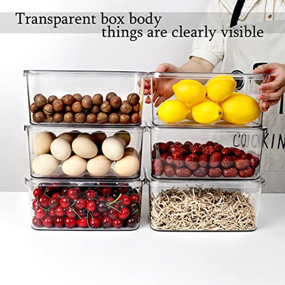Clear Storage Bins With Lids,4 Packs Food Storage Organizer,Stackable Kitchen Cabinet,Bathroom Basket,Fridge Organization.Pantry Transparent Containers For Fruits,Drinks - size: 4S