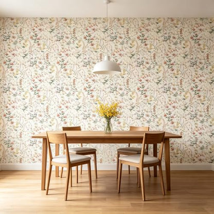 Plants Flowers Peel and Stick self Adhesive Wallpaper Floral - 128''x32'' - color: X15, size: 128"x32"