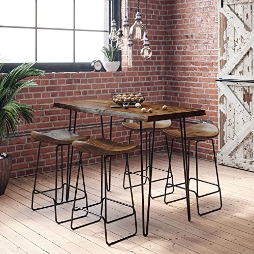 Jofran Nature's Edge 52" Farmhouse Dining Table - Solid Wood Counter Height Dining Table for Modern Homes, Chestnut - color: Chestnut