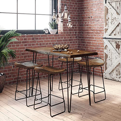 Jofran Nature's Edge 52" Farmhouse Dining Table - Solid Wood Counter Height Dining Table for Modern Homes, Chestnut - color: Chestnut