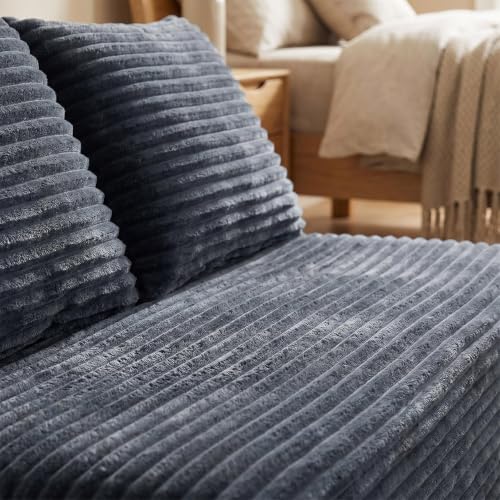 Boneless Couch for Bedroom, Small Compact Loveseat for Small Spaces | Comfy Lounge Chair Cloud Armless Loveseat with 2 Headrest for Apartment Living Room - color: Grey