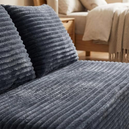 Boneless Couch for Bedroom, Small Compact Loveseat for Small Spaces | Comfy Lounge Chair Cloud Armless Loveseat with 2 Headrest for Apartment Living Room - color: Grey