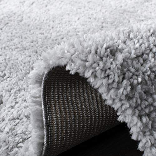 SAFAVIEH August Shag Collection Accent Rug - 2'3" x 4', Silver, Solid Design, Non-Shedding & Easy Care, 1.2-inch Thick Ideal for High Traffic Areas in Entryway, Living Room, Bedroom (AUG900G) - color: Silver, size: 2'3" x 4' (Rectangular)