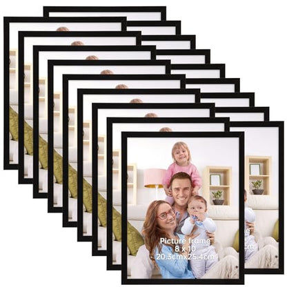 Giftgarden 8x10 Picture Frame Set of 18, Lightweight 8 by 10 Frames Bulk for Gallery Wall Photo Hanging and Tabletop Display, Black - color: Black*18, size: 8x10