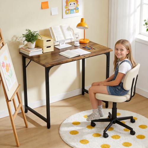 BestOffice Computer Desk,Home Office Desk, Modern Simple Style for Home Office Study Writing (Brown, 32 Inch) - color: Brown, size: 32 Inch