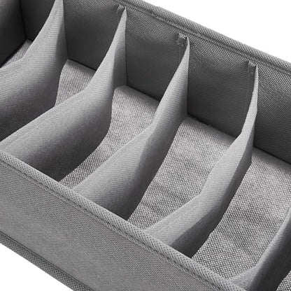 Amazon Basics Deep Drawer Organizer for Clothes, Collapsible Storage Boxes for Socks, Underwear and Baby Items, Set of 4, Gray | Pack of 2 - size: Pack of 2