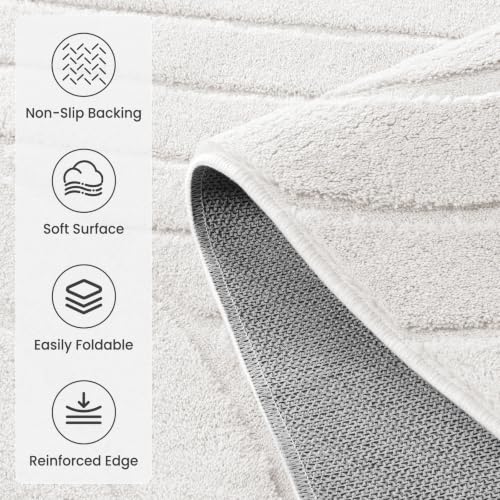 Sour Lemon Area Rugs 9x12 Living Room Bedroom, Modern Washable Rug Cream | Machine Carpet Non-Slip, Soft Large Fluffy Plush Thick, Big, Geometric High-Low Pile Nersy Rug for Kids Dining Room - color: Cream, size: 9' x 12' (Rectangular)