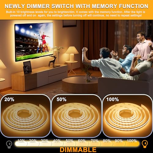 PAUTIX LED Strip Light 5V USB 6.56ft/2m 2700K, 640LEDs 1200lm Dimmable COB LED Strip Light Warm White CRI90+ USB TV Backlight,Flexible Under Cabinet Tape Light for Bedroom,Kitchen,Home DIY Lighting - color: 2700K, size: 6.56 ft