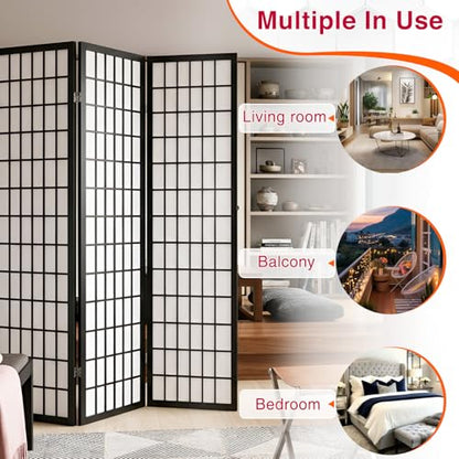 Room Divider,4 Panel Folding Privacy Divider Portable Room Separating Dividers Asian-Style Screen Wall Wood Dividers Tall Freestanding Partition Screen White - color: White