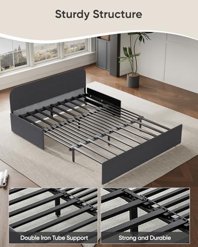 64.2" Queen Size Pull Out Sofa Bed，3-in-1 Linen Convertible Sleeper Sofa Bed,Loveseat Pullout Bed with Pillows and Tri-fold Mattress for Small Space/Bedroom,Dark Grey - color: Dark Grey, size: Queen