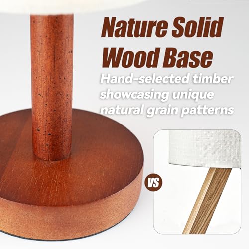 LALISU Small Table Lamp，Nightstand Lamp Wood Bedside Lamp Plug in 2Pcs | Small Bedside Lamp for Night Stands, Desk Lamps for Reading Living Room, Office (Bulb Included) (Black-Walnut Wood（2）) - color: Black-Walnut Wood（2）