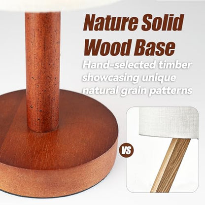 LALISU Small Table Lamp，Nightstand Lamp Wood Bedside Lamp Plug in 2Pcs | Small Bedside Lamp for Night Stands, Desk Lamps for Reading Living Room, Office (Bulb Included) (Black-Walnut Wood（2）) - color: Black-Walnut Wood（2）