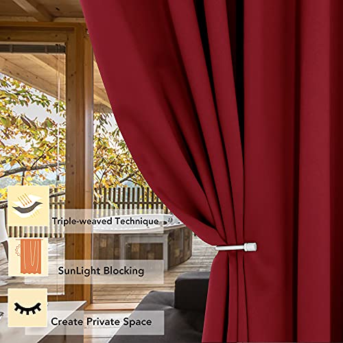 BONZER Wide Room Divider Blackout Curtain Total Privacy | Wall Grommet Top Room Darkening Curtains for Shared Room, Apartment, 84L x 70W Inch (7L x 5.8W ft), 1 Panel, Red - color: Red, size: 70"W x 84"L (Pack of 1)