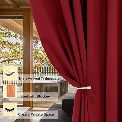 BONZER Wide Room Divider Blackout Curtain Total Privacy | Wall Grommet Top Room Darkening Curtains for Shared Room, Apartment, 84L x 70W Inch (7L x 5.8W ft), 1 Panel, Red - color: Red, size: 70"W x 84"L (Pack of 1)