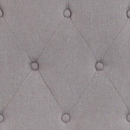 EMMA + OLIVER Light Gray Queen Button Tufted Headboard | Adjustable Bed Rail Slots, Fabric Upholstered - color: Light Gray, size: Queen