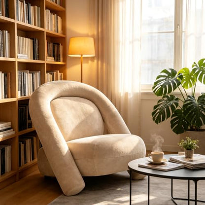 Chifee & Vingol Modern Accent Chair Lounge Chairs Comfy Upholstered Reading Chair for Living Room Bedroom,Coffee - color: Coffee