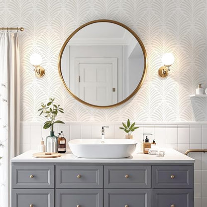 Safiyya Peel and Stick Wallpaper Boho Contact Paper Beige Neutral Modern Geometric Wall Paper Self Adhesive Waterproof Removable Wallpaper for Bedroom Bathroom Laundry Room Vinyl 17.3"x78.7" - color: Beige and White, size: 17.3" x 78.7"