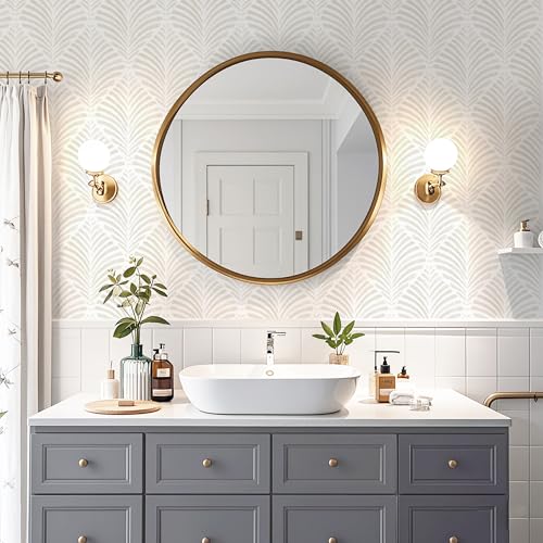 Safiyya 17.3"x196" Peel and Stick Wallpaper Boho Contact Paper Beige Neutral Modern Geometric Wall Paper Self Adhesive Removable Wallpaper for Bedroom Vinyl Rolls - color: Beige and White, size: 17.3" x 196"