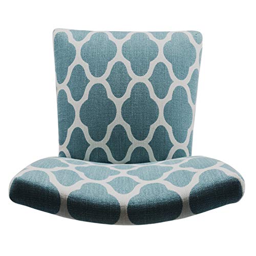HomePop Parsons Classic Upholstered Accent Dining Chair, Set of 2, Teal and Cream Geometric - color: Teal and Cream, style: Pack of 2
