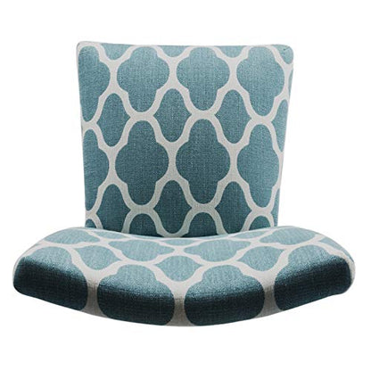 HomePop Parsons Classic Upholstered Accent Dining Chair, Set of 2, Teal and Cream Geometric - color: Teal and Cream, style: Pack of 2