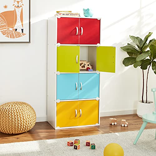 Hodedah Bookcase, 4 Shelf, Rainbow - color: Rainbow