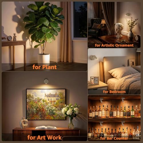 URTOM Wireless LED Spotlight Indoor with Remote Up Lights Indoor Dimmable Picture Light Battery Operated with Timer Rechargeable Spot Lights Accent Uplighting for Plant Wall Art, 1 Pack - size: 1 Pack