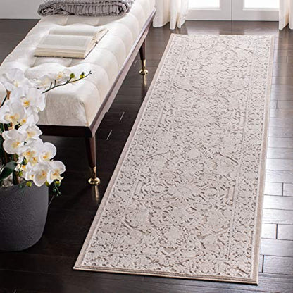 SAFAVIEH Reflection Collection Runner Rug - 2'3" x 12', Beige & Cream, Non-Shedding & Easy Cleaning, Ideal for Living Room, Bedroom (RFT665A) - color: Beige/Cream, size: 2'3" x 12' (Runner)