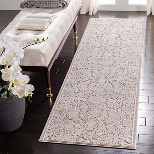 SAFAVIEH Reflection Collection Runner Rug - 2'3" x 12', Beige & Cream, Non-Shedding & Easy Cleaning, Ideal for Living Room, Bedroom (RFT665A) - color: Beige/Cream, size: 2'3" x 12' (Runner)