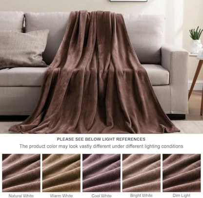 BEDELITE Fleece Blanket Soft Plush Full Bed Blanket Brown 84"x90" | Ultra Soft Fleece, Plush Microfiber, Lightweight Warmth, All Season Comfort, Fade Resistant, Machine Washable, Couch Sofa Bed - color: Brown, size: Full(84"x90")