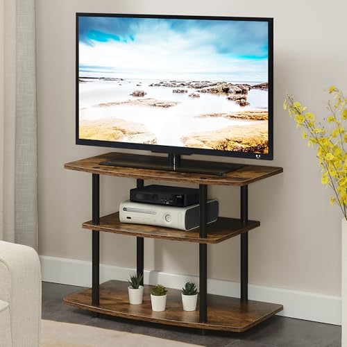Convenience Concepts Designs2Go No Tools 3-Tier TV Stand 31.5" - Entertainment Center for TVs up to 37 Inches, Modern TV Console with Shelves for Living Room, Family Room, Barnwood/Black - color: Barnwood/Black
