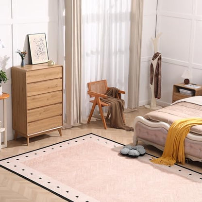 5 Drawers Tall Dresser, 50inch Mid Century Dresser, Nature | Kids Dresser, Tall Nightstand Storage Organizer for for Bedroom, Small Dresser Living Room, Console table for Entryway